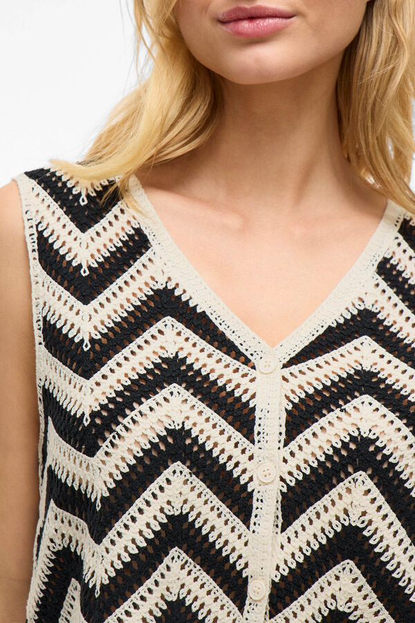 Vila Top de malha colete Cinzento