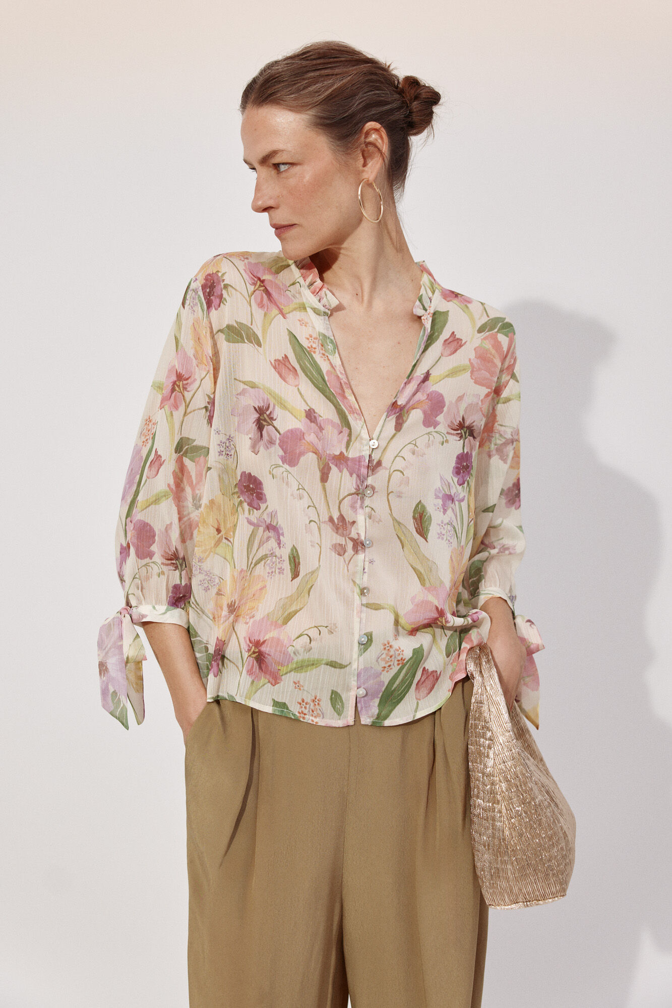 Cortefiel Blusa estampada lazada