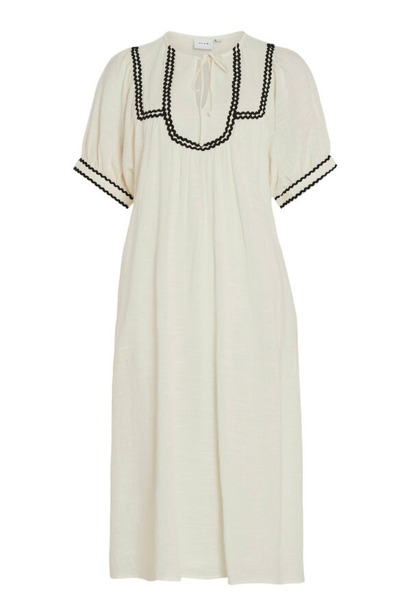 Vila Vestido midi con manga farol Blanco