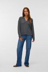 Vero Moda Polo de punto manga larga Gris