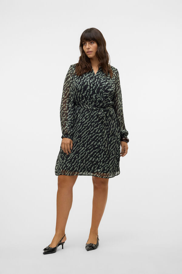 Vero Moda Curve Vestido curto plus size em chiffon  Verde