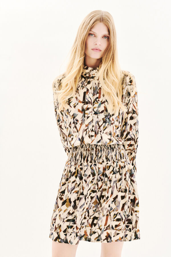 Caroll Vestido estampado 100% viscosa Estampado beige