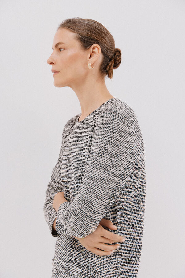 Cortefiel Vestido curto de tweed Cinzento