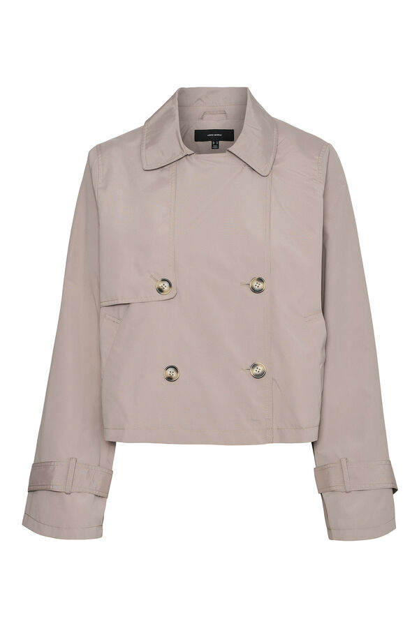 Vero Moda Trench coat curto com bolsos Cinzento