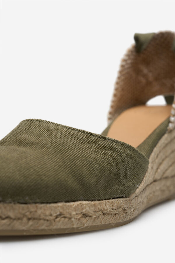 Casta&ntilde;er Alpargata con cu&ntilde;a Carina lona Kaki
