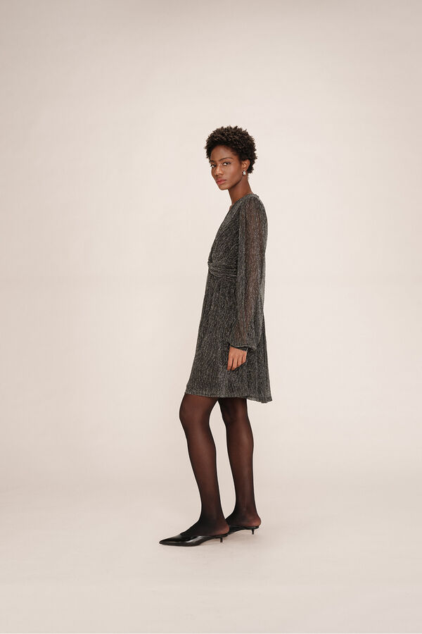 Grace & Mila Vestido corto gasa l&uacute;rex Gris