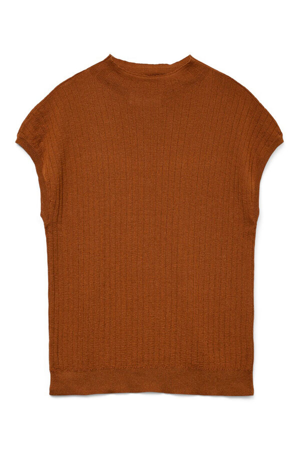 Vero Moda Blusa manga com gola alta  Castanho