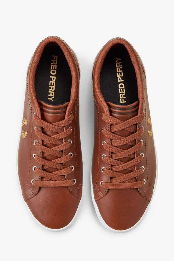 Fred Perry Zapatilla baseline leather Marr&oacute;n