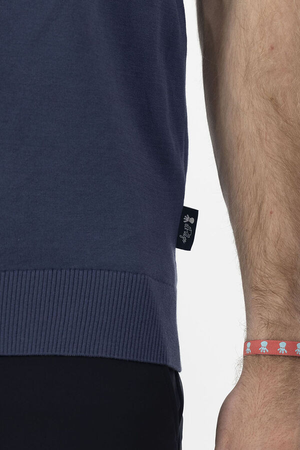 elPulpo Polo de punto crepe b&aacute;sica Azul