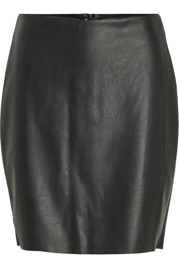 Vila Falda corta polipiel Negro