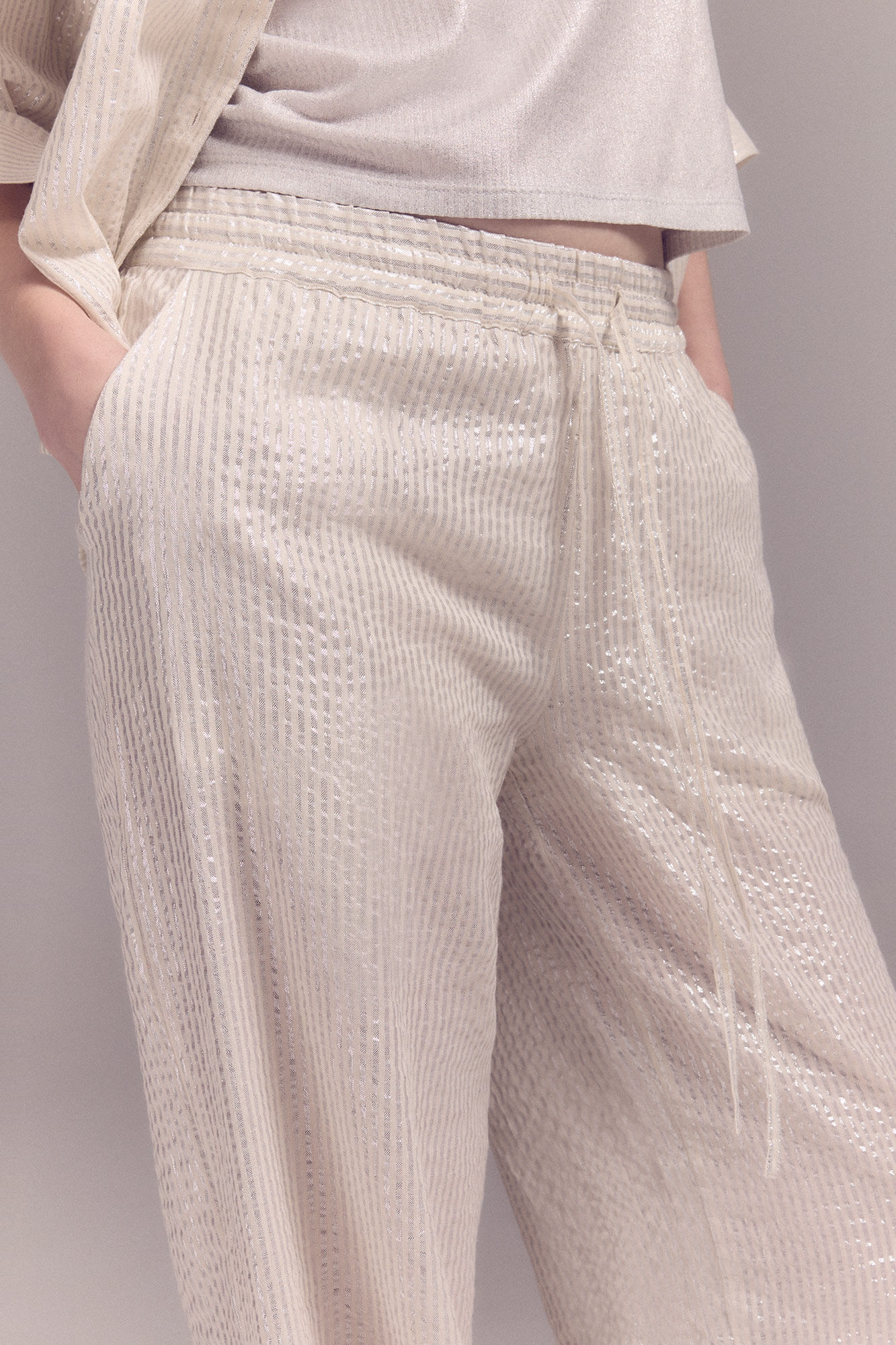 Slowlove Cal&ccedil;a listrada de lurex