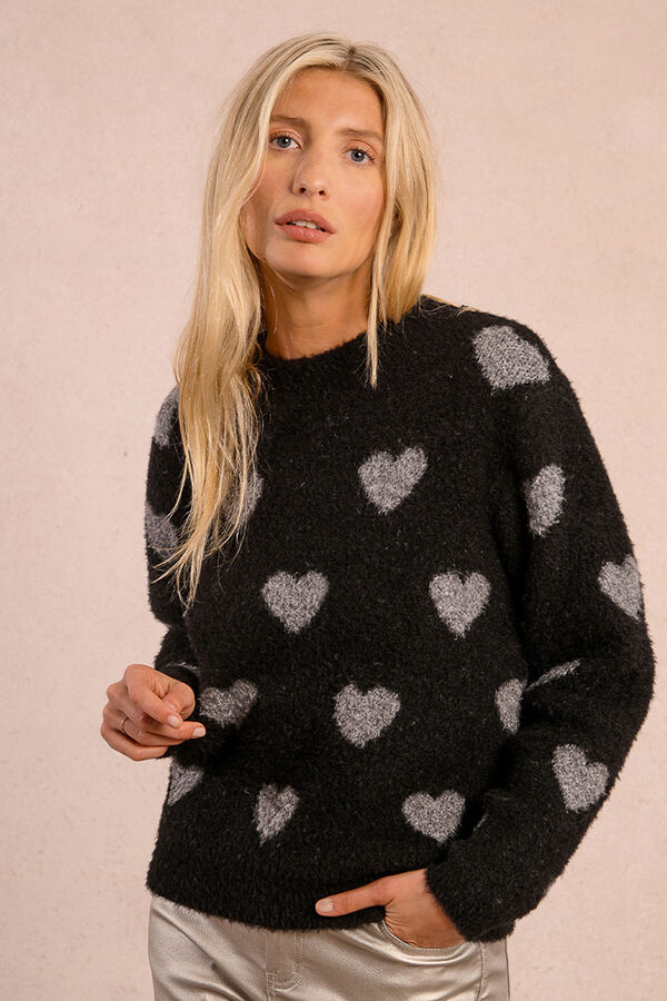 Molly Bracken Camisola de manga comprida com detalhe de cora&ccedil;&atilde;o Preto