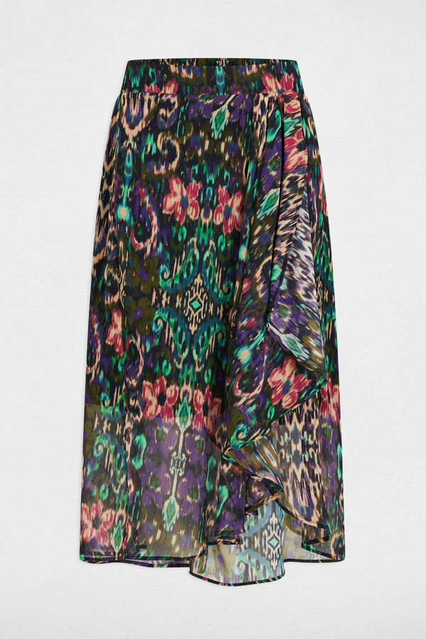 Morgan Falda cruzada estampada Multicolor