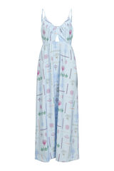 Object Vestido largo fluido Azul