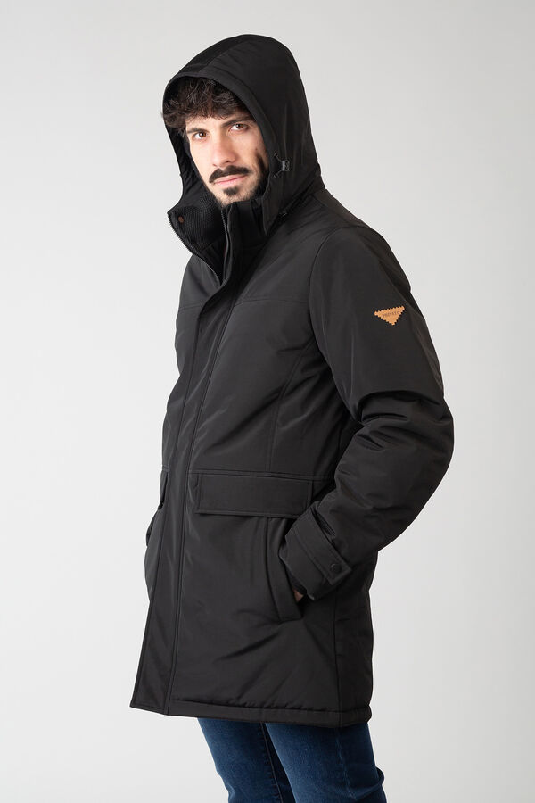 Privata Parka longa com capuz acolchoado Preto