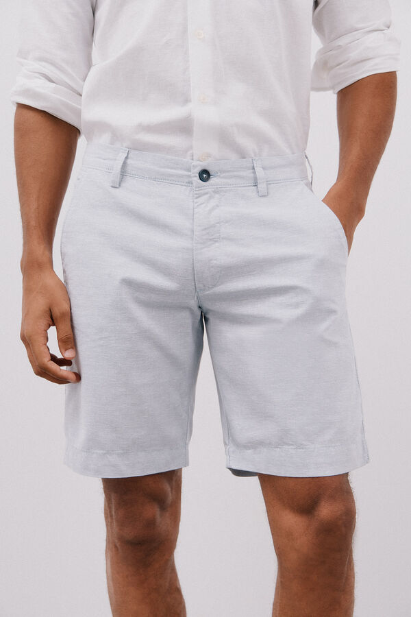 Cortefiel Bermudas Oxford calças chino Azul