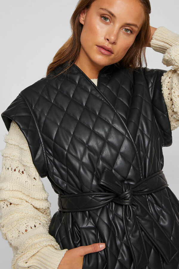 Vila Chaleco acolchado guateado Negro
