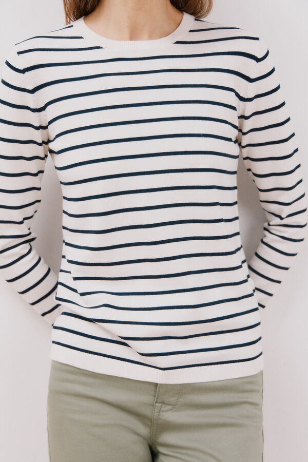 Cortefiel Jersey rayas bicolor Marfil