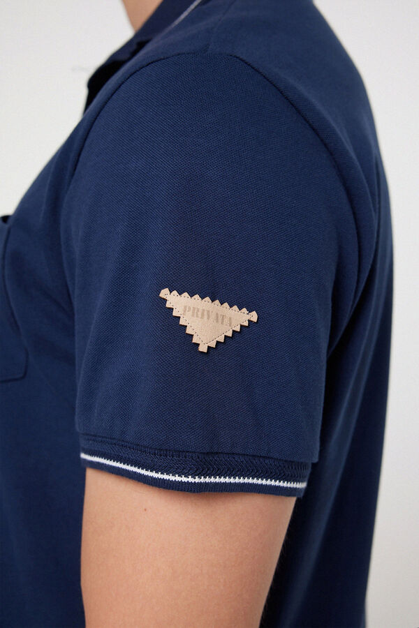 Privata Polo basico pique bolsillo Azul marino