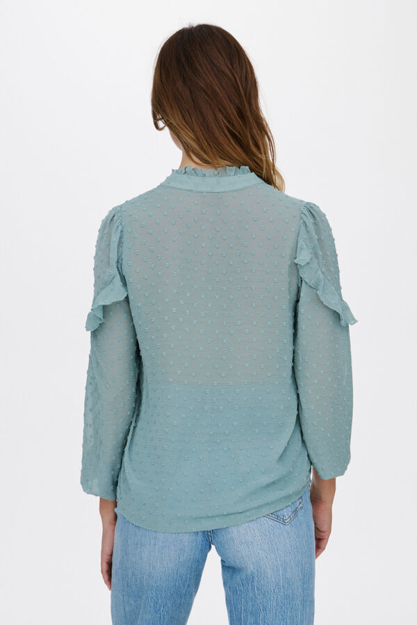 Vila Blusa manga larga plumeti Gris