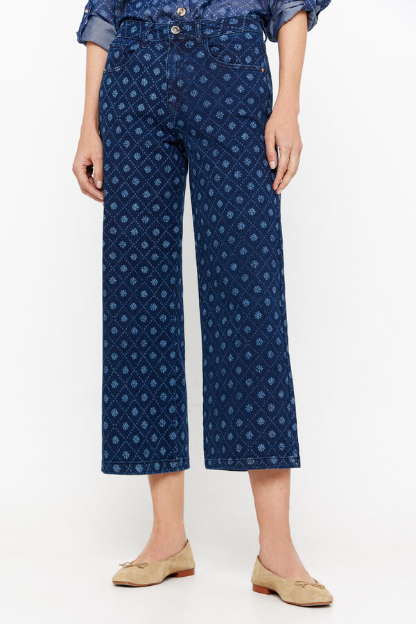 Cortefiel pantal&oacute;n vaquero palazzo l&aacute;ser Azul