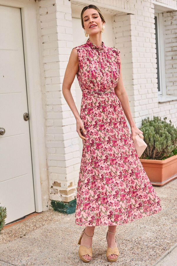 Pol&iacute;n Et Moi Vestido plisado Gala Rosa