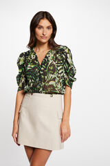 Morgan Camisa decote em V estampado Verde