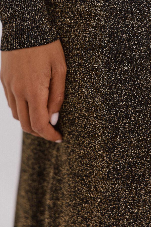 Cortefiel Saia de malha com lurex Dourado