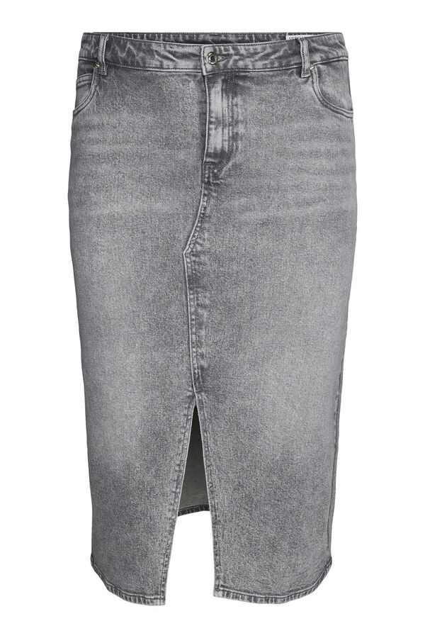 Vero Moda Curve Falda vaquera talla grande Gris