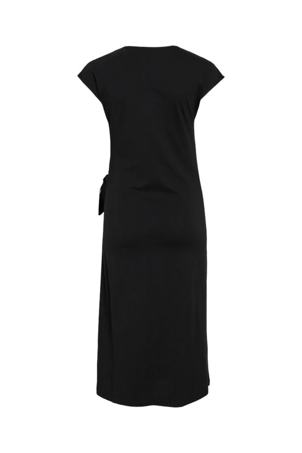 Vila Vestido midi em algod&atilde;o org&acirc;nico Preto