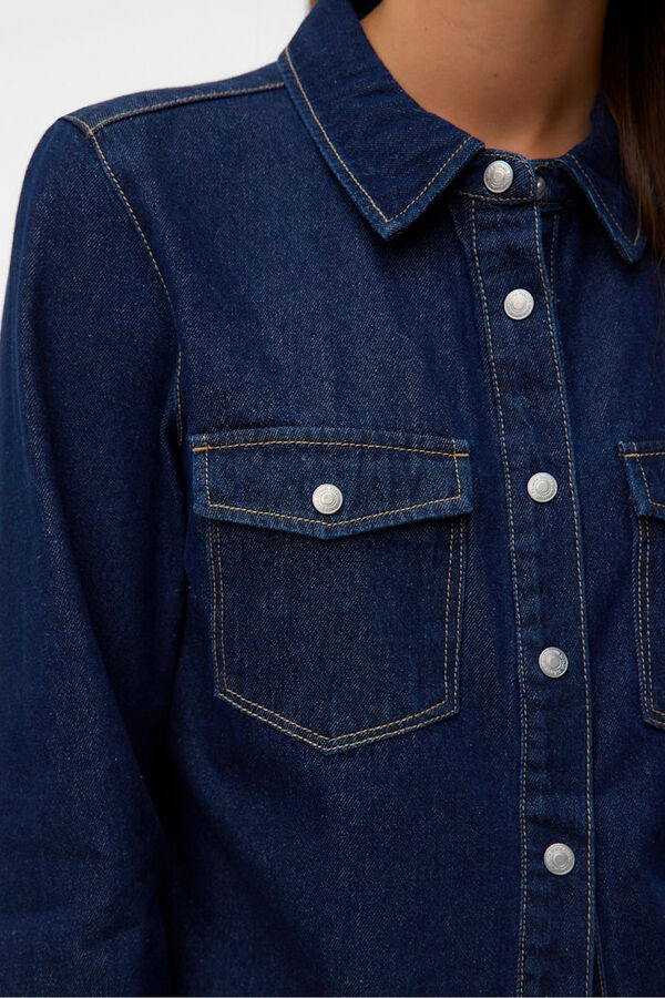 Vero Moda Camisa denim com bolsos no peito Azul