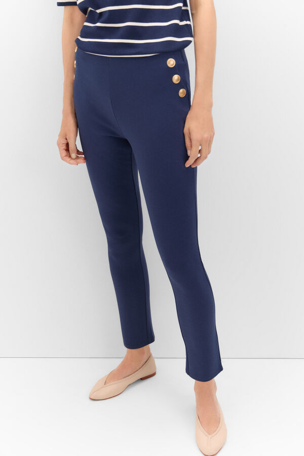 Cortefiel Leggings com abotoadura Azul