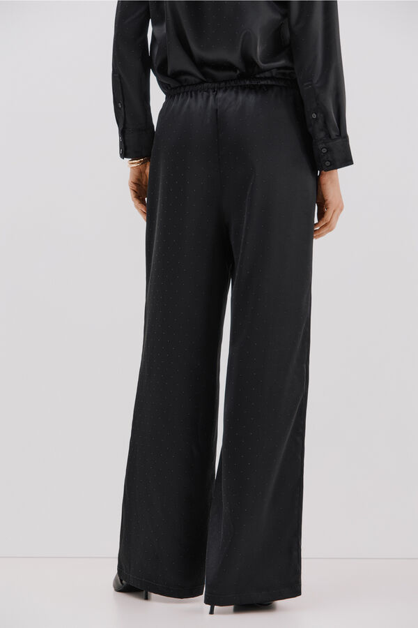 Cortefiel Pantal&oacute;n de strass Negro