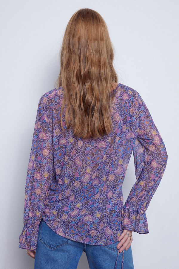 Slowlove Top de tule estampado Multicolorido