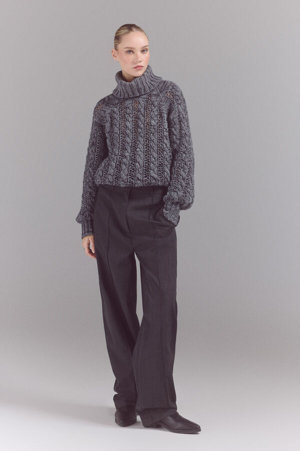 Slowlove Pantal&oacute;n cuadros Estampado gris