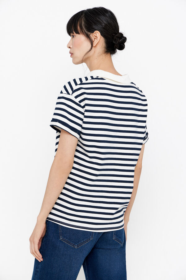 Cortefiel Polo rayas Estampado azul