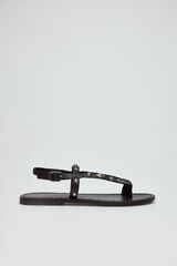 Slowlove Sandalia tiras tachuelas Negro