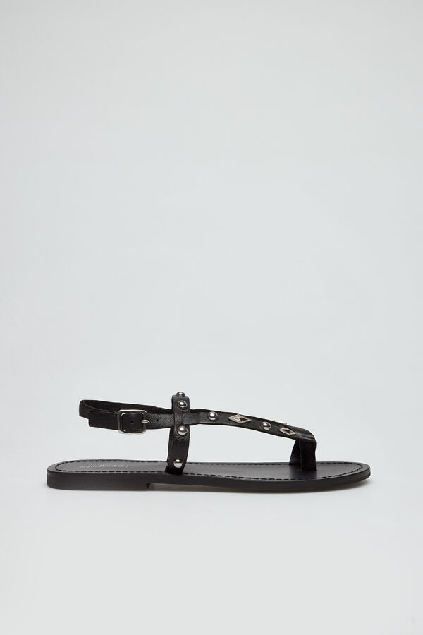 Slowlove Sandalia tiras tachuelas Negro