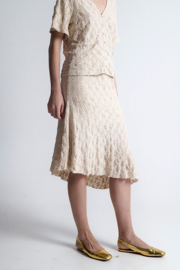 Object Falda midi calada Gris