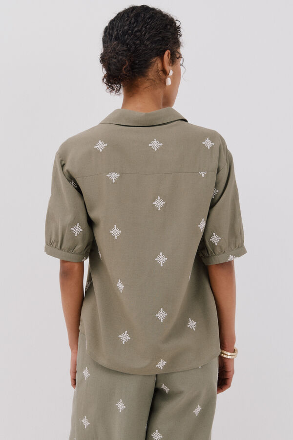 Cortefiel Camisa manga curta Verde