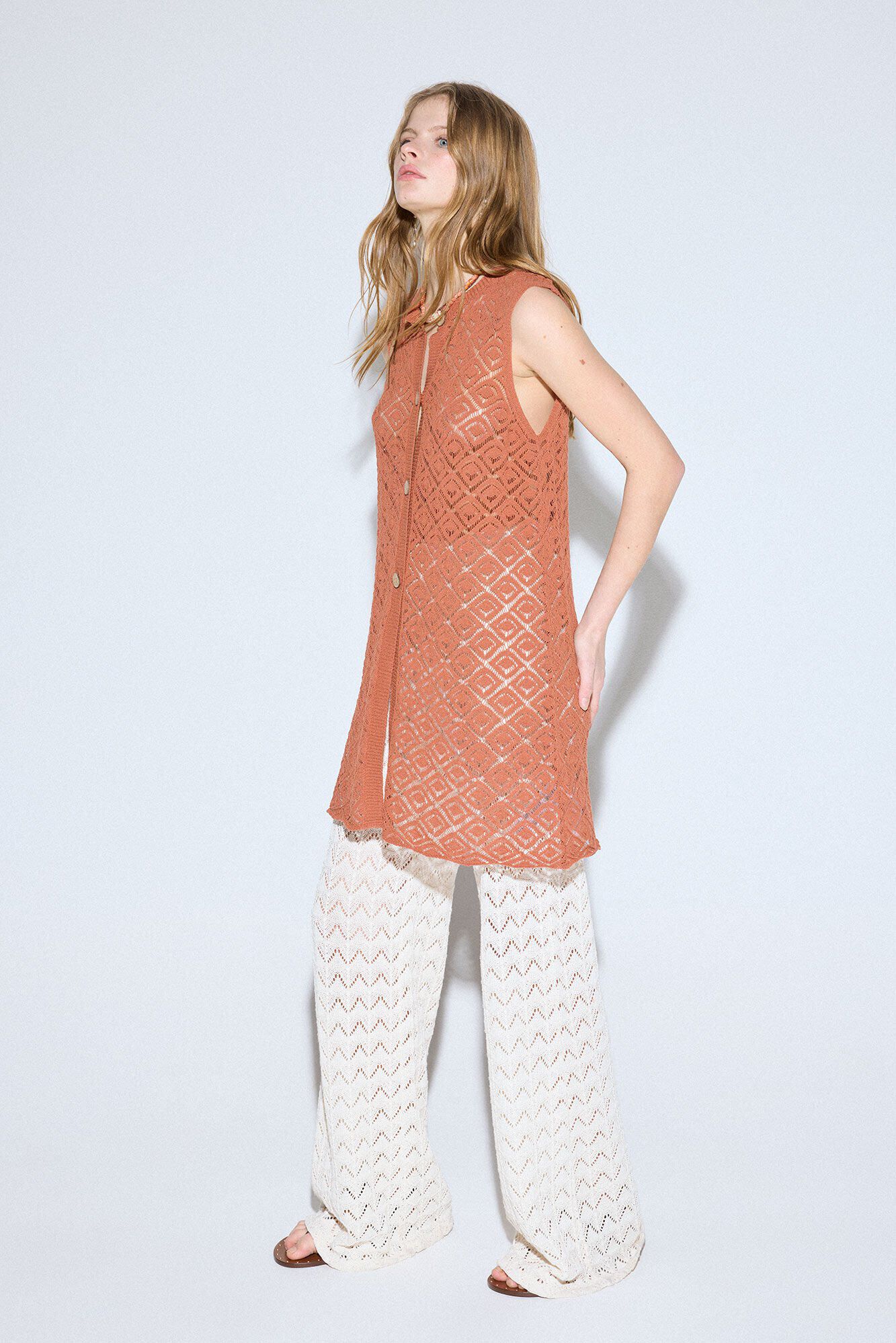 Slowlove Chaleco punto largo