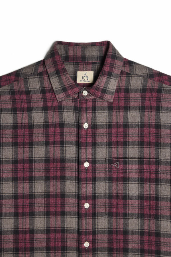OOTO Camisa xadrez xadrez manga comprida Granada