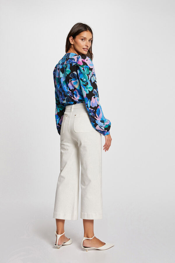 Morgan Camisa escote en V estampada Estampado azul