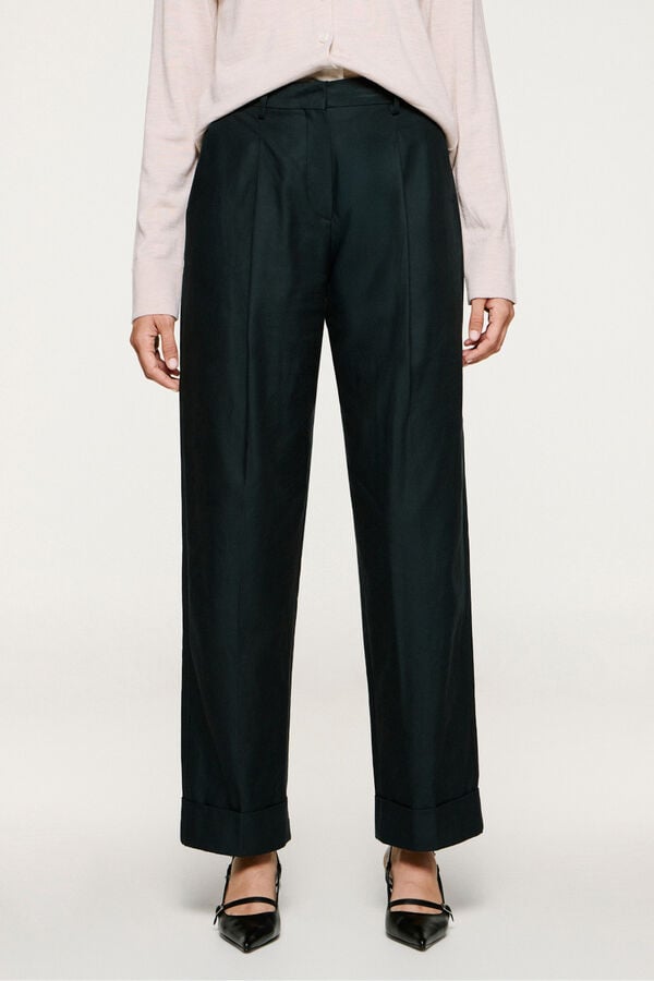 Selected Pantal&oacute;n chino pinzas. Negro