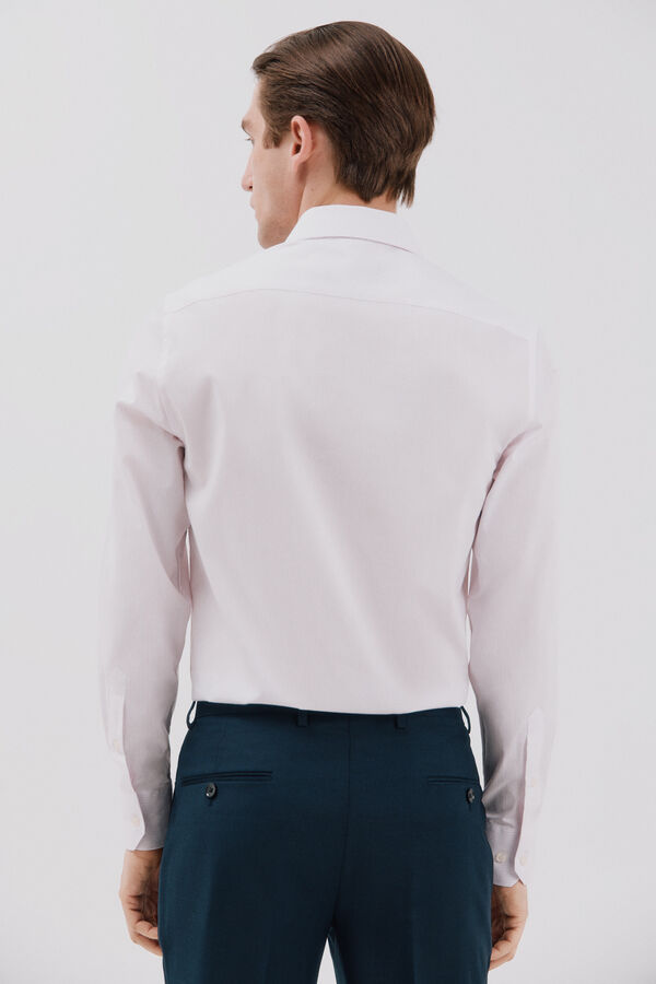 Cortefiel Camisa vestir rayas f&aacute;cil plancha Rosa