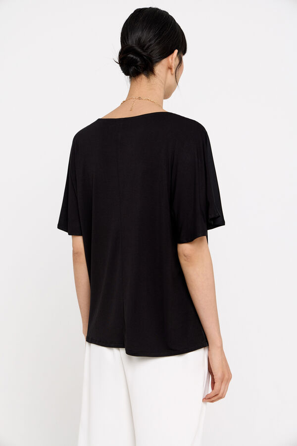 Cortefiel Top combinado satinado Negro