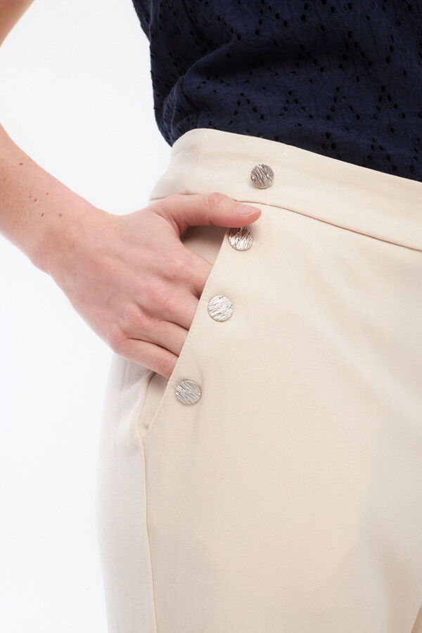 Vila Calças compridas com botões laterais Cinzento