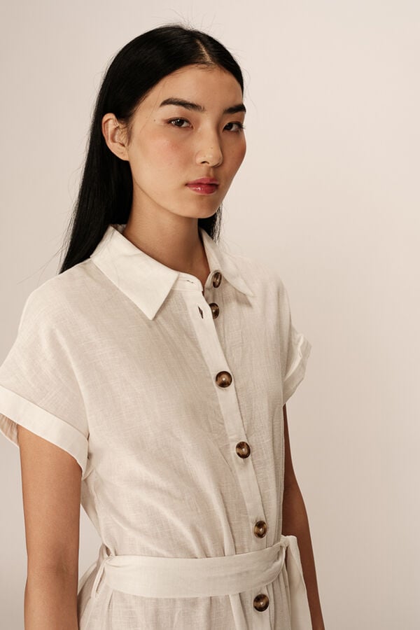 Grace & Mila Vestido camiseiro comprido Branco