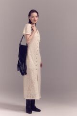 Slowlove Vestido renda Ecru