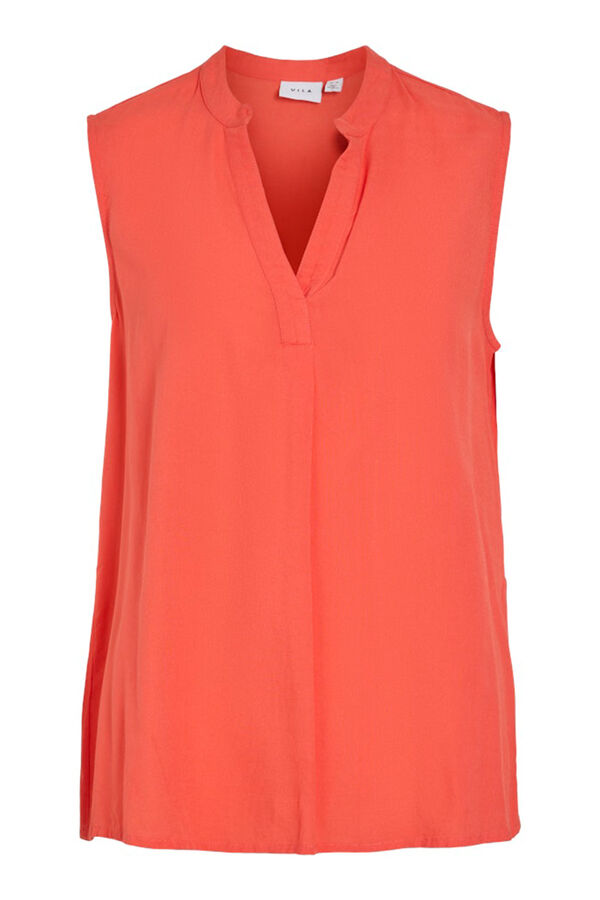 Vila Blusa sin mangas cuello mao de viscosa Rosa